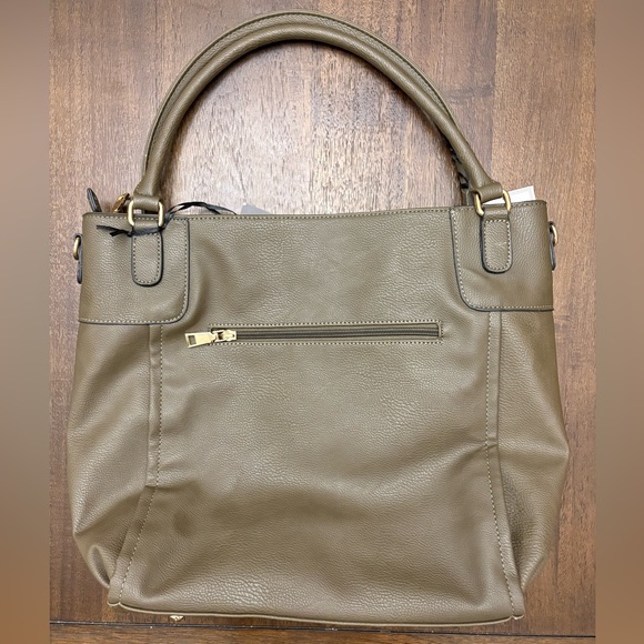 NWT La Terre Fashion Tote Handbag and Wallet 2 in 1 Olive Green - Picture 4 of 8